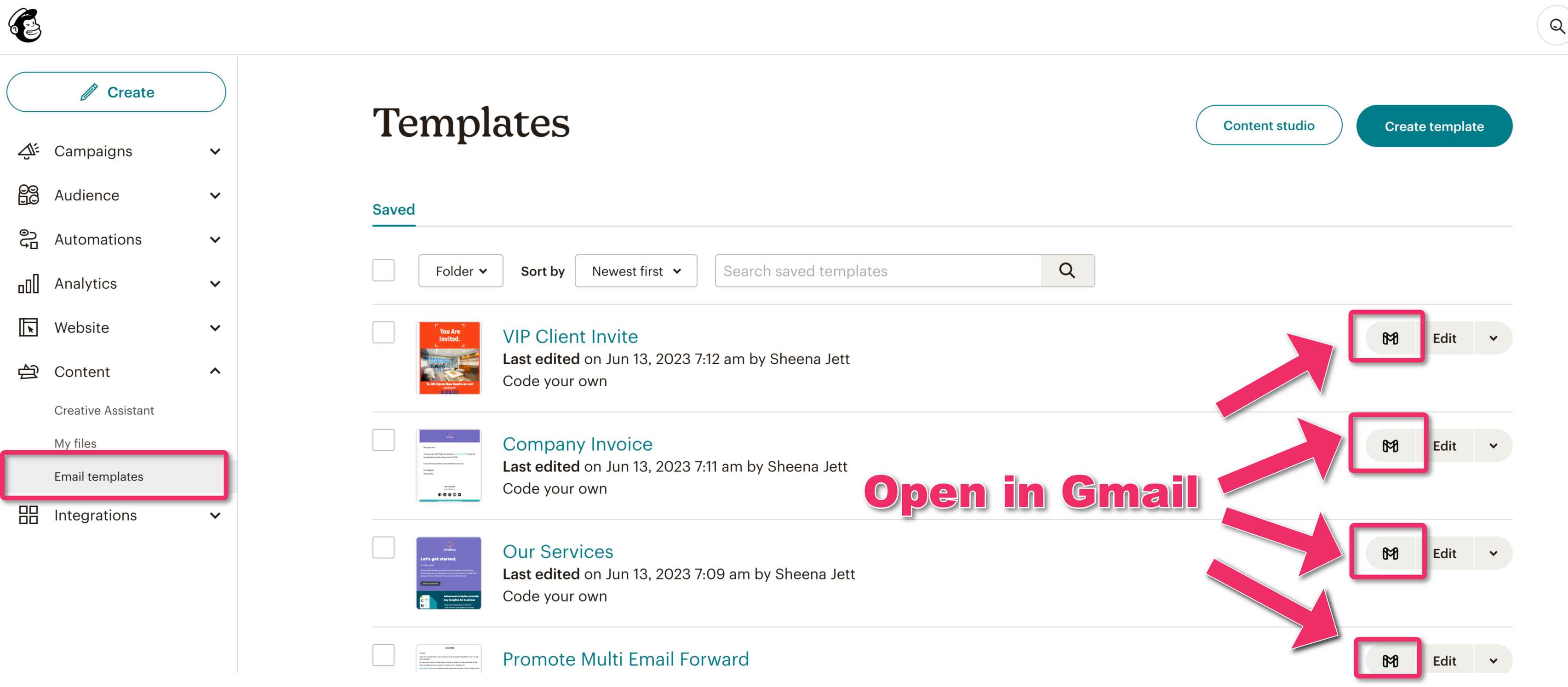 How to import MailChimp templates cloudHQ Support