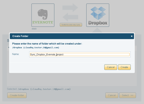 Create a new Dropbox folder