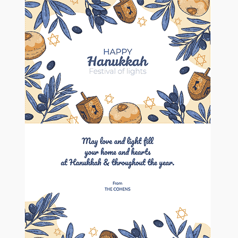 Hand Drawn Hanukkah Festival of Lights