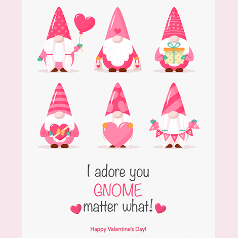 I Adore You Gnome Valentine's Day eCard